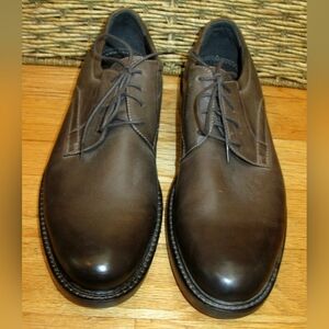JOHNSTON & MURPHY WATTS 20-0682 BURNISHED BROWN MEN'S LEATHER OXFORDS SIZE 12 M